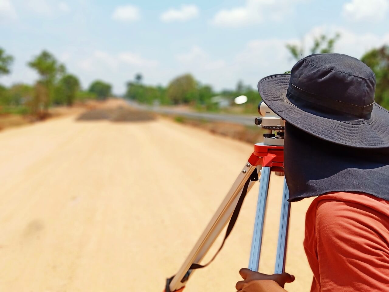 land surveying through theodolite